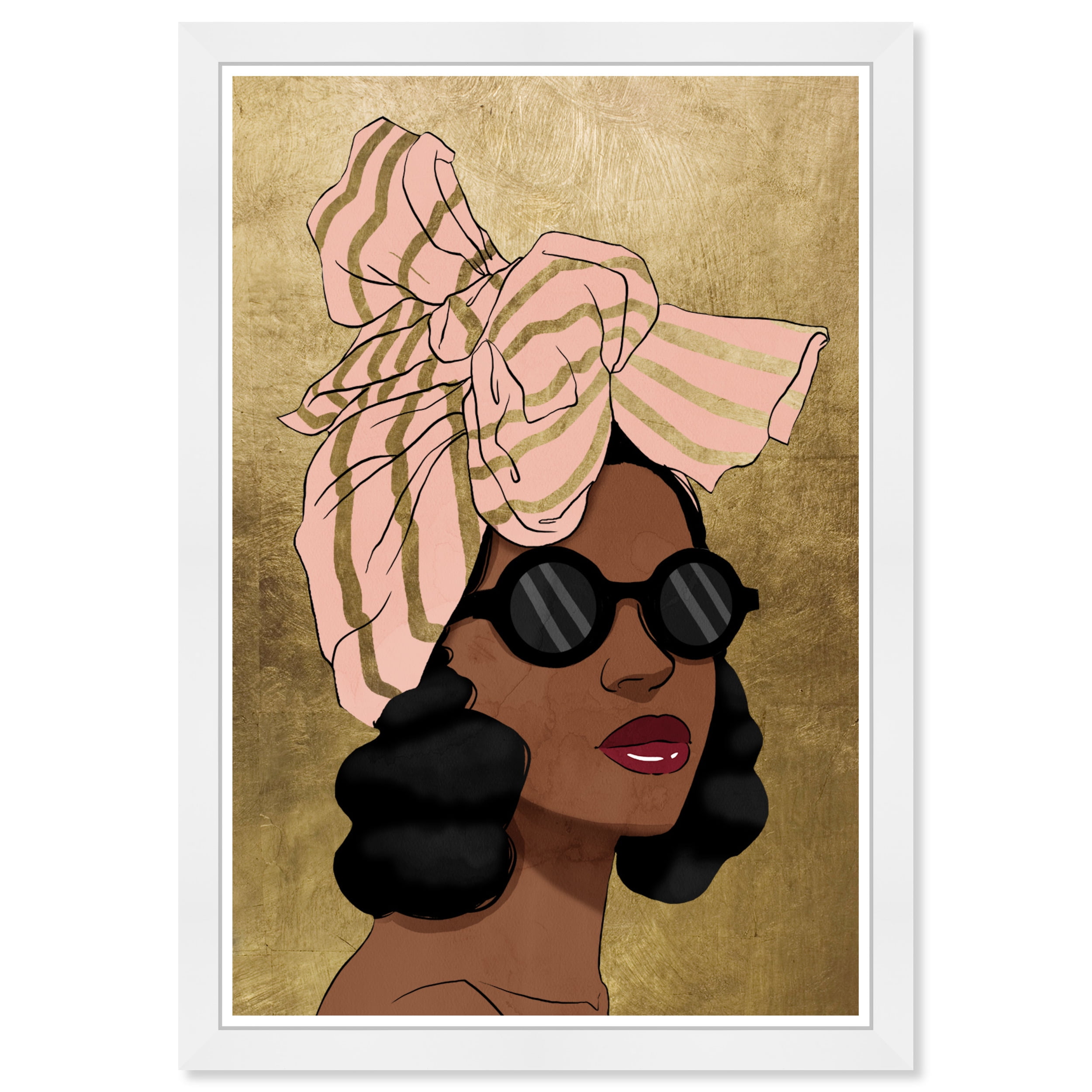 Blush and Gold Fashion Canvas Print with White Frame