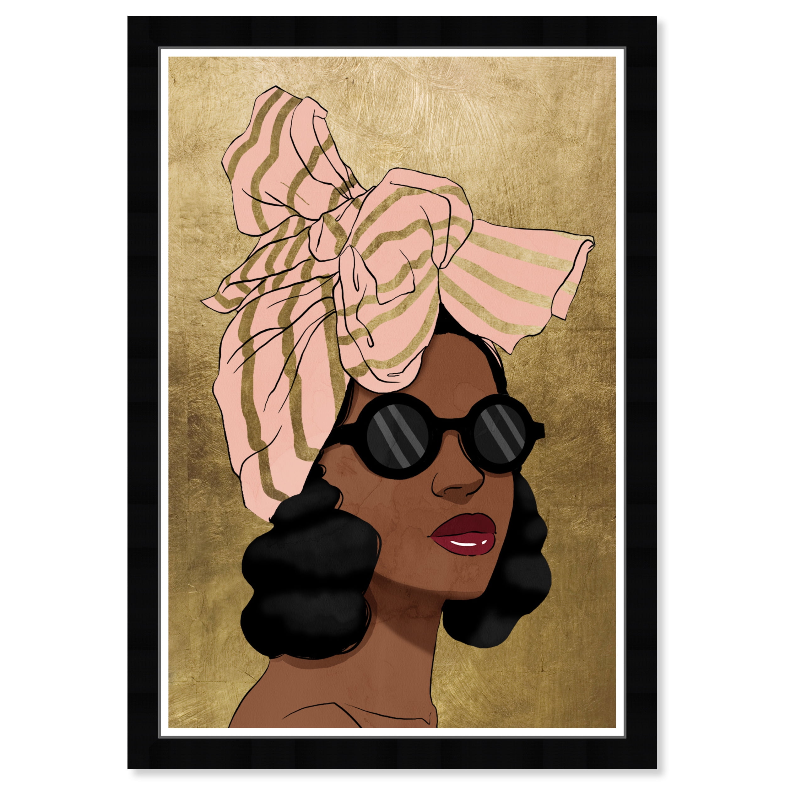Blush and Gold Fashion Canvas Print with White Frame