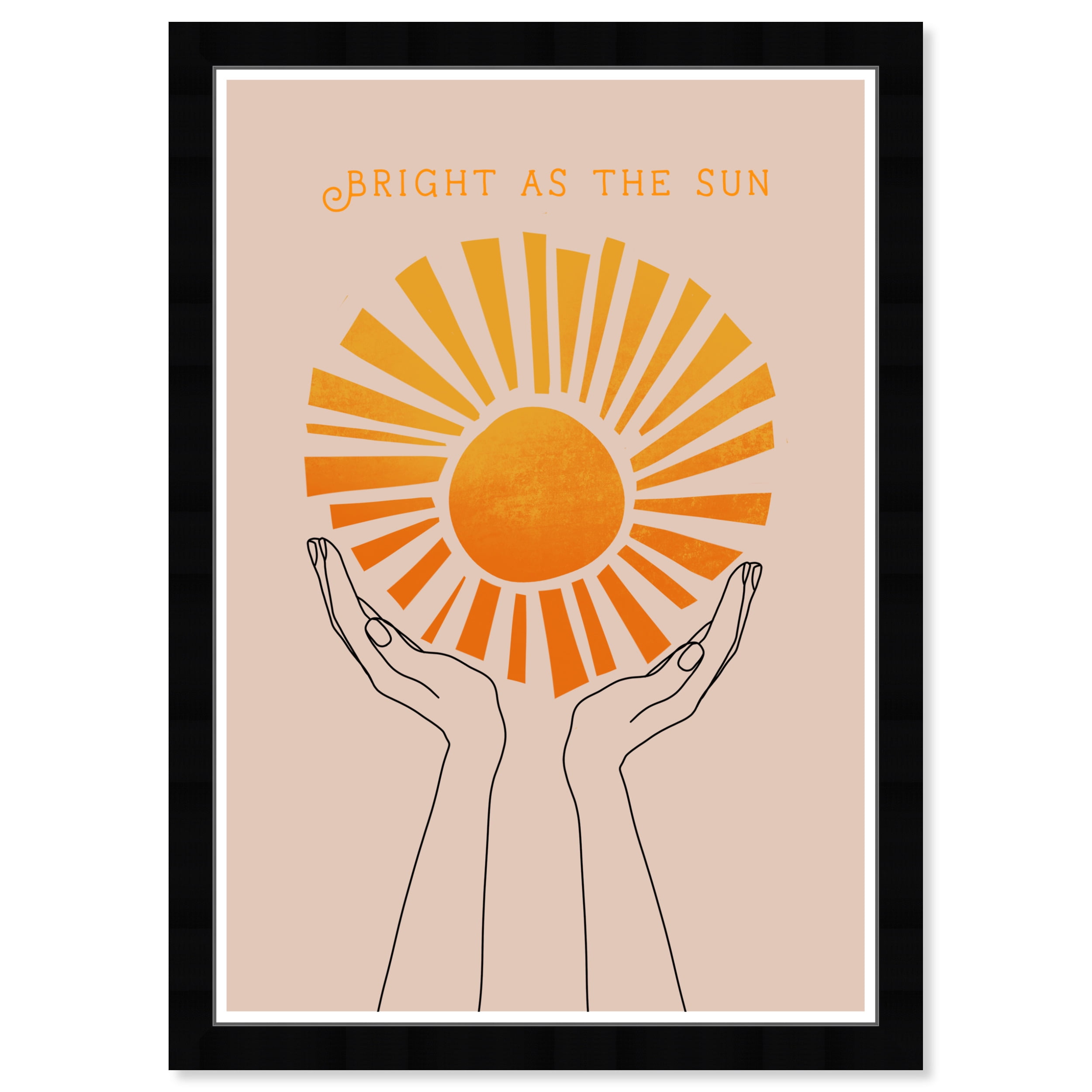 Bright As The Sun Orange Motivational Quote Canvas Print