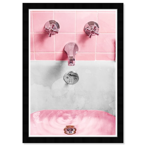 Wynwood Studio Prints Bubblegum Bath Bath and Laundry Bathtubs Wall Art Canvas Print Pink Pastel Pink 13x19
