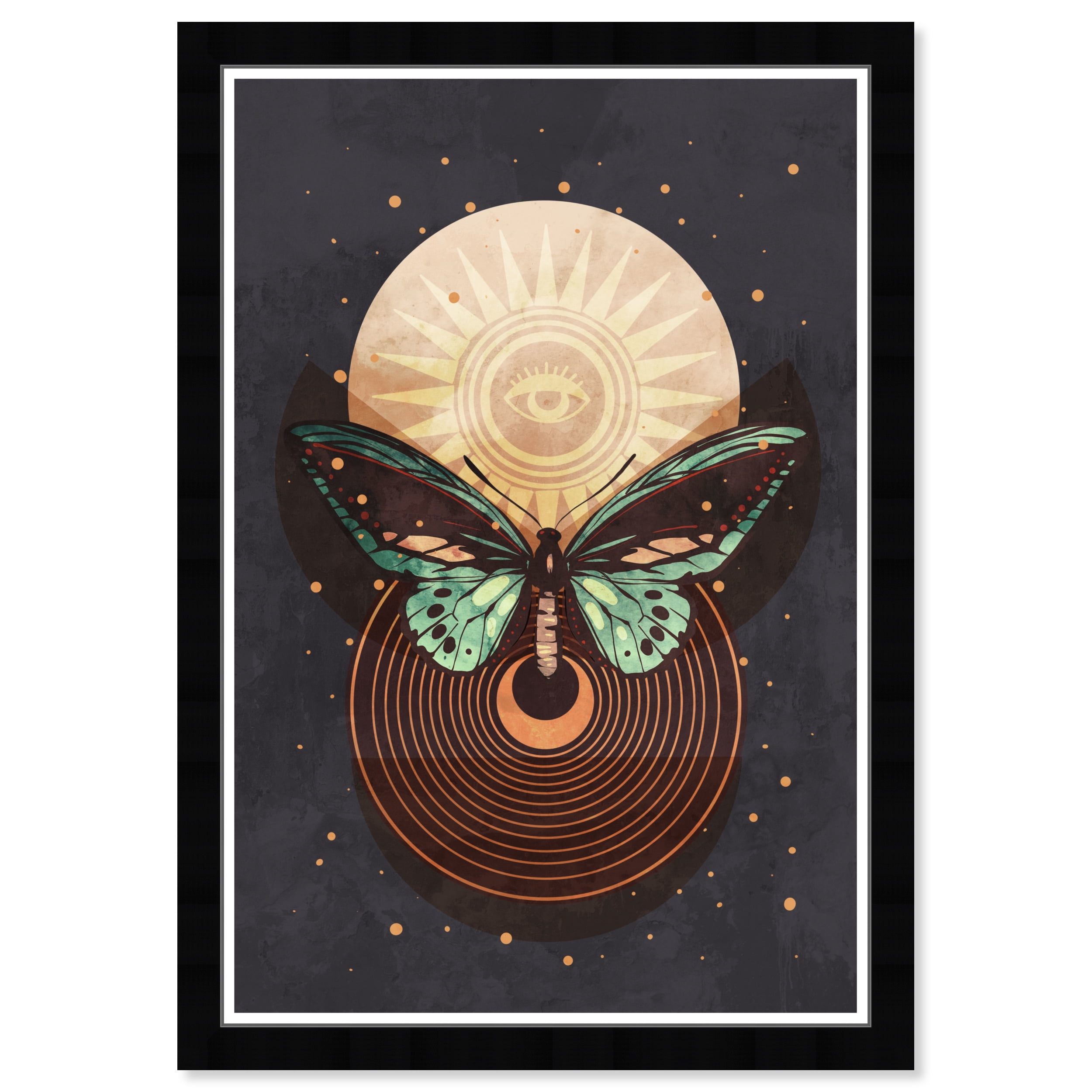 Wynwood Studio Prints Cosmic Wings Astronomy and Space Sun Wall Art Canvas Print Orange Dark Gray 13x19