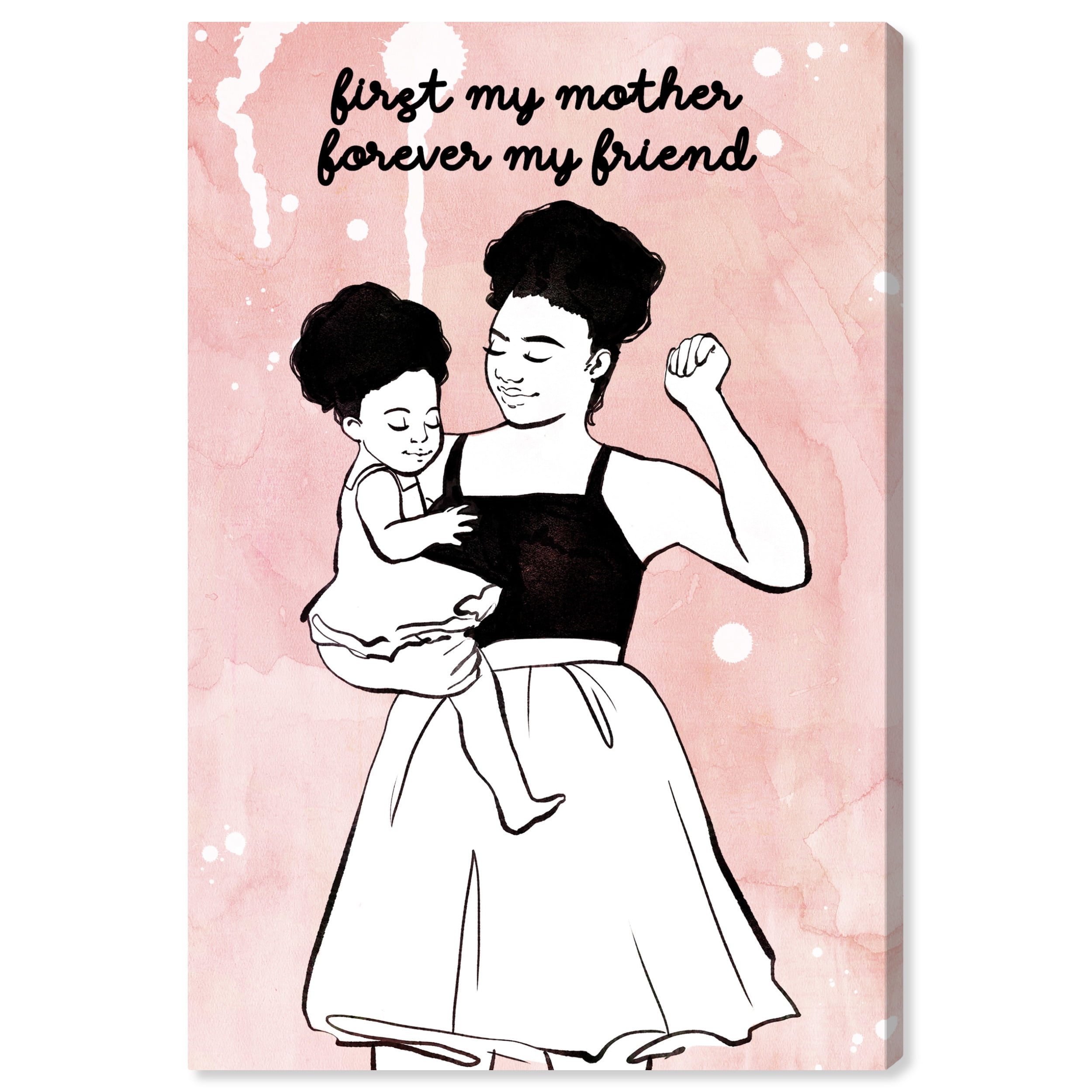 Wynwood Studio Prints Forever My Mother Typography and Quotes Family Quotes and Sayings Wall Art Canvas Print Pink 20x30