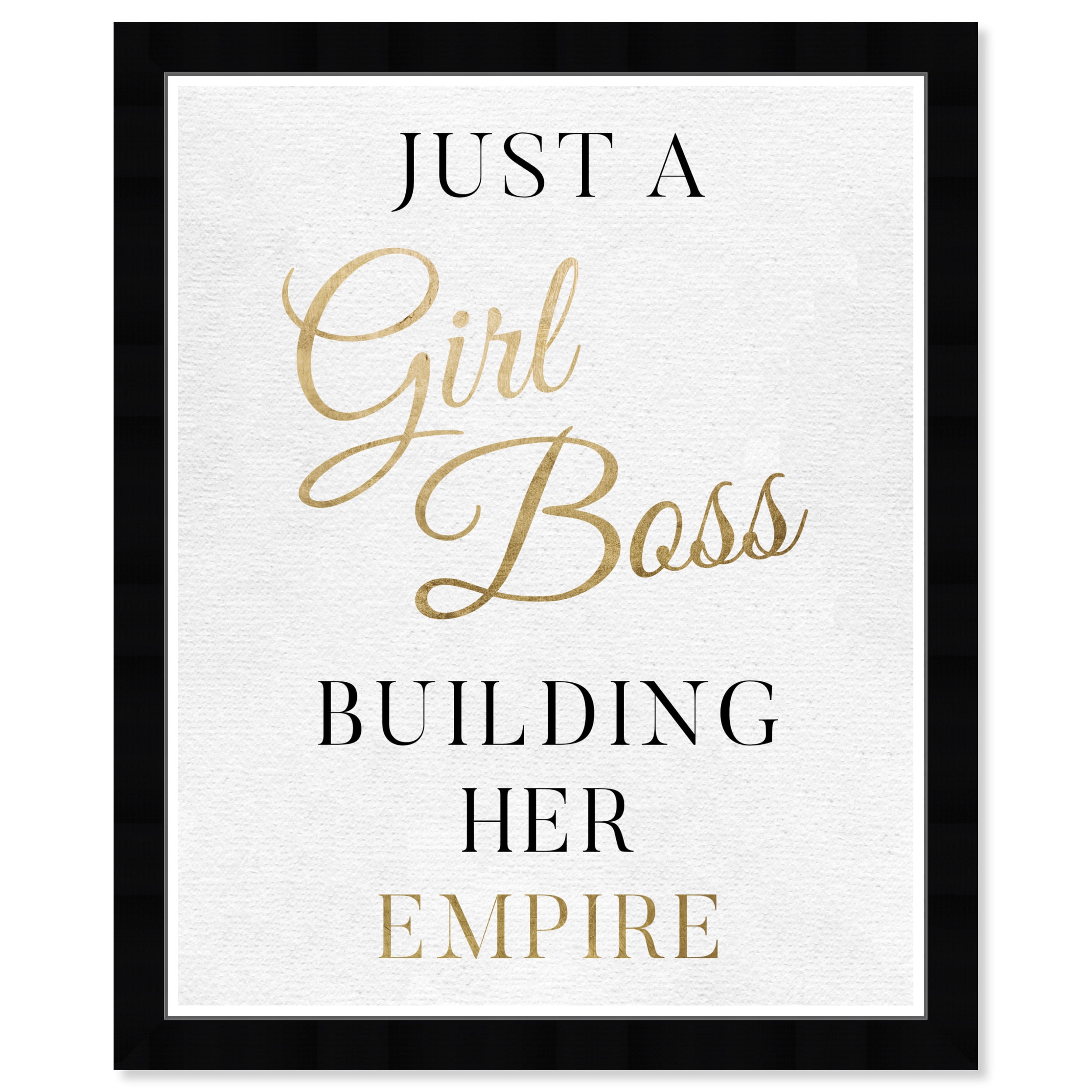 Wynwood Studio Prints Girl Boss and Her Empire Classic Typography and Quotes Empowered Women Quotes and Sayings Wall Art Canvas Print White 13x19