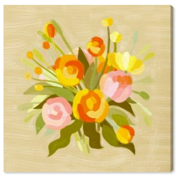 Wynwood Studio Prints Honey Flowers Floral and Botanical Florals Wall Art Canvas Print Yellow Light Yellow 30x30