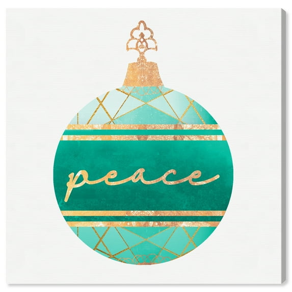 Wynwood Studio Prints Jade Geo Ornament Holiday and Seasonal Holidays Wall Art Canvas Print Green Emerald 12x12