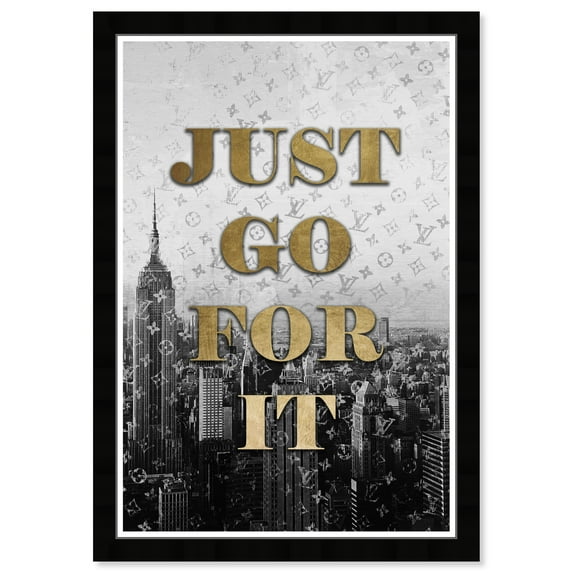 Wynwood Studio Prints Just Go For It Fashion and Glam Fashion Lifestyle Wall Art Canvas Print Gold Metallic Gold 13x19