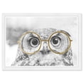thumbnail image 1 of Wynwood Studio Prints Nerdy Owl Animals Birds Wall Art Canvas Print Black Metallic Gold 19x13, 1 of 3