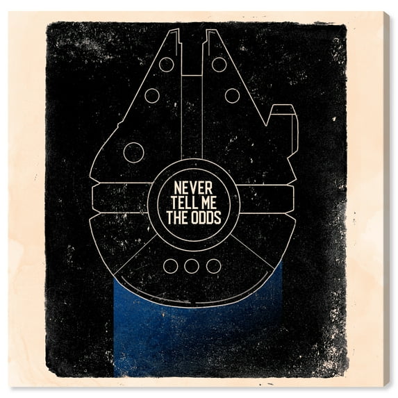 Wynwood Studio Prints Never Tell Me the Odds Fantasy and Sci-Fi Science Fiction Wall Art Canvas Print Black 30x30