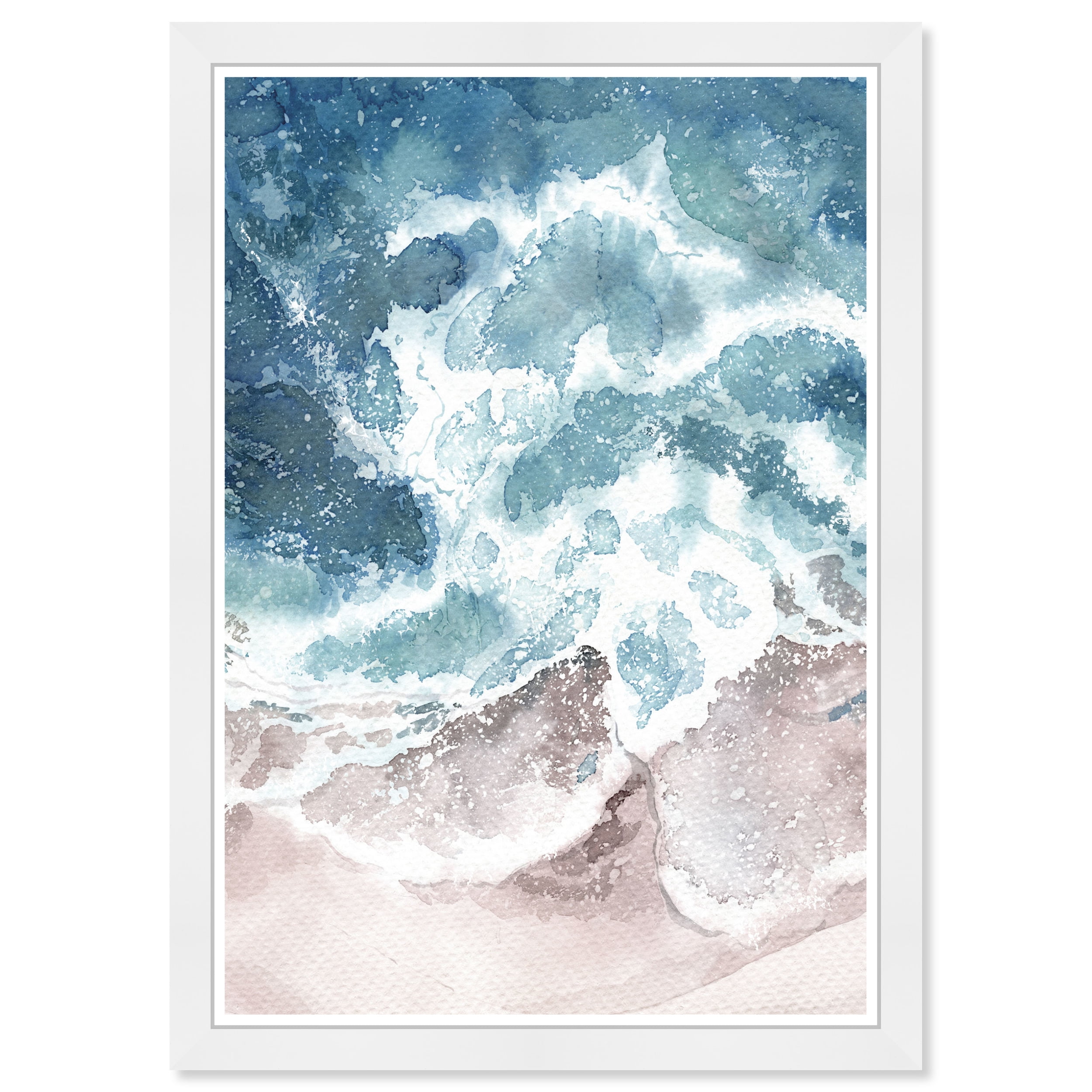 Wynwood Studio Prints Seaside Waves Nature and Landscape Coastal Landscapes Wall Art Canvas Print Blue 13x19