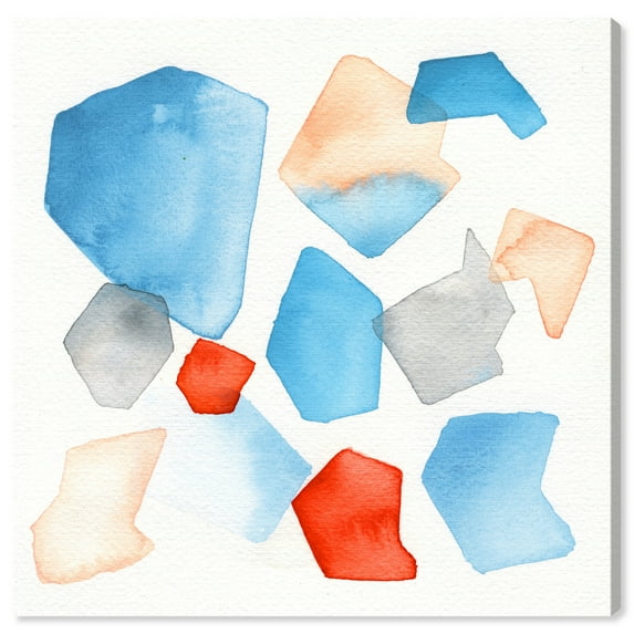 Wynwood Studio Prints The Life Aquatic Abstract Watercolor Wall Art Canvas Print White Light Blue 30x30