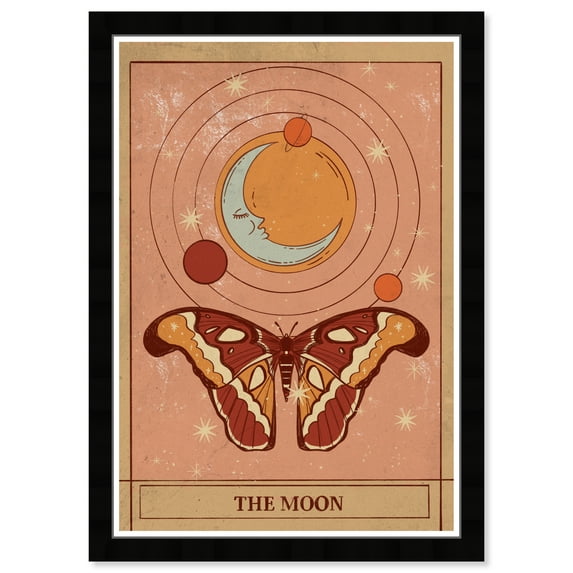 Wynwood Studio Prints The Moon Butterfly Astronomy and Space Moons Wall Art Canvas Print Pink Pastel Pink 13x19