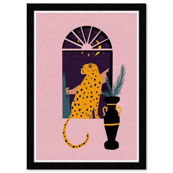Wynwood Studio Prints Waiting By The Window Animals Felines Wall Art Canvas Print Yellow Dark Yellow 13x19