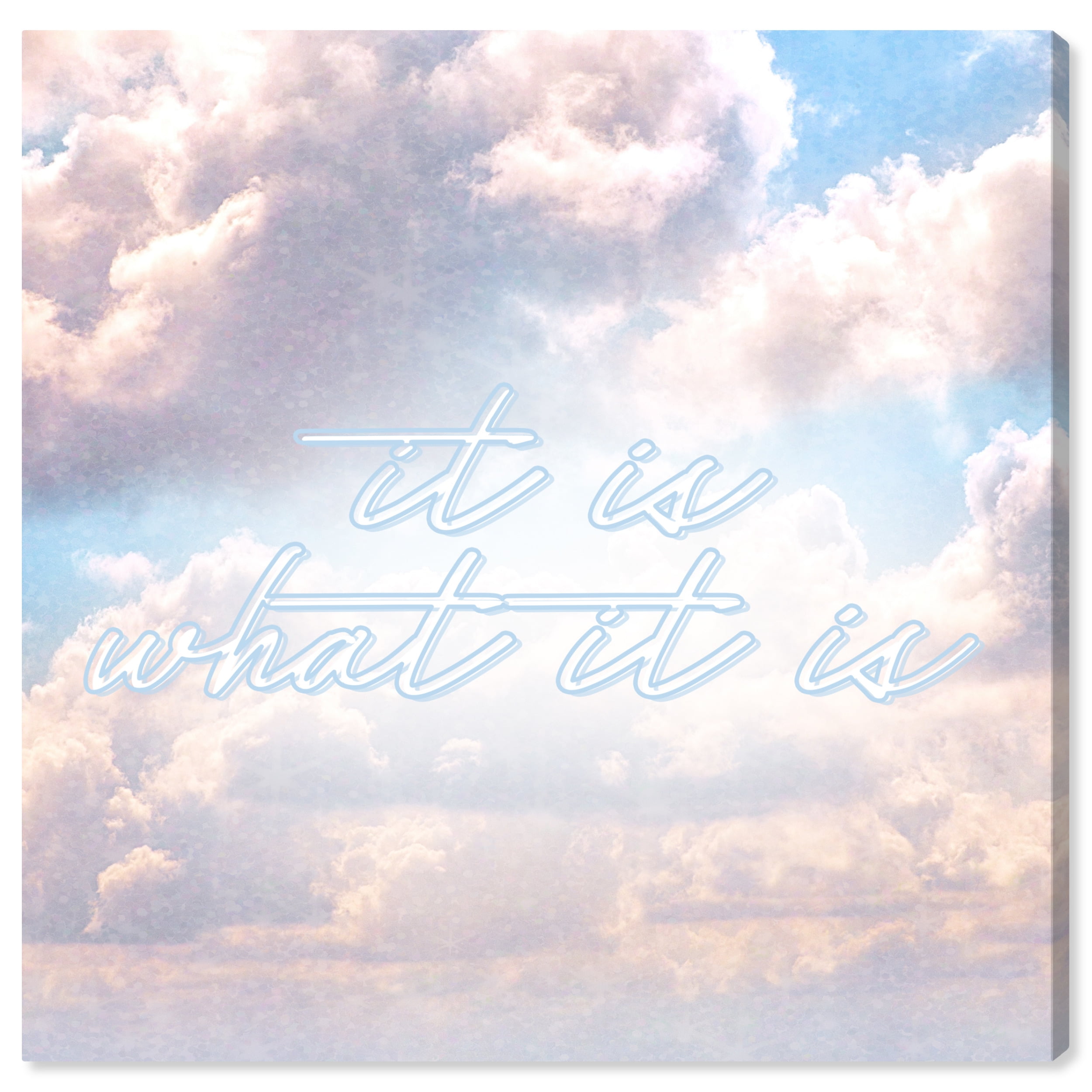 Pastel Blue Motivational Quote Canvas Wall Art 20x20