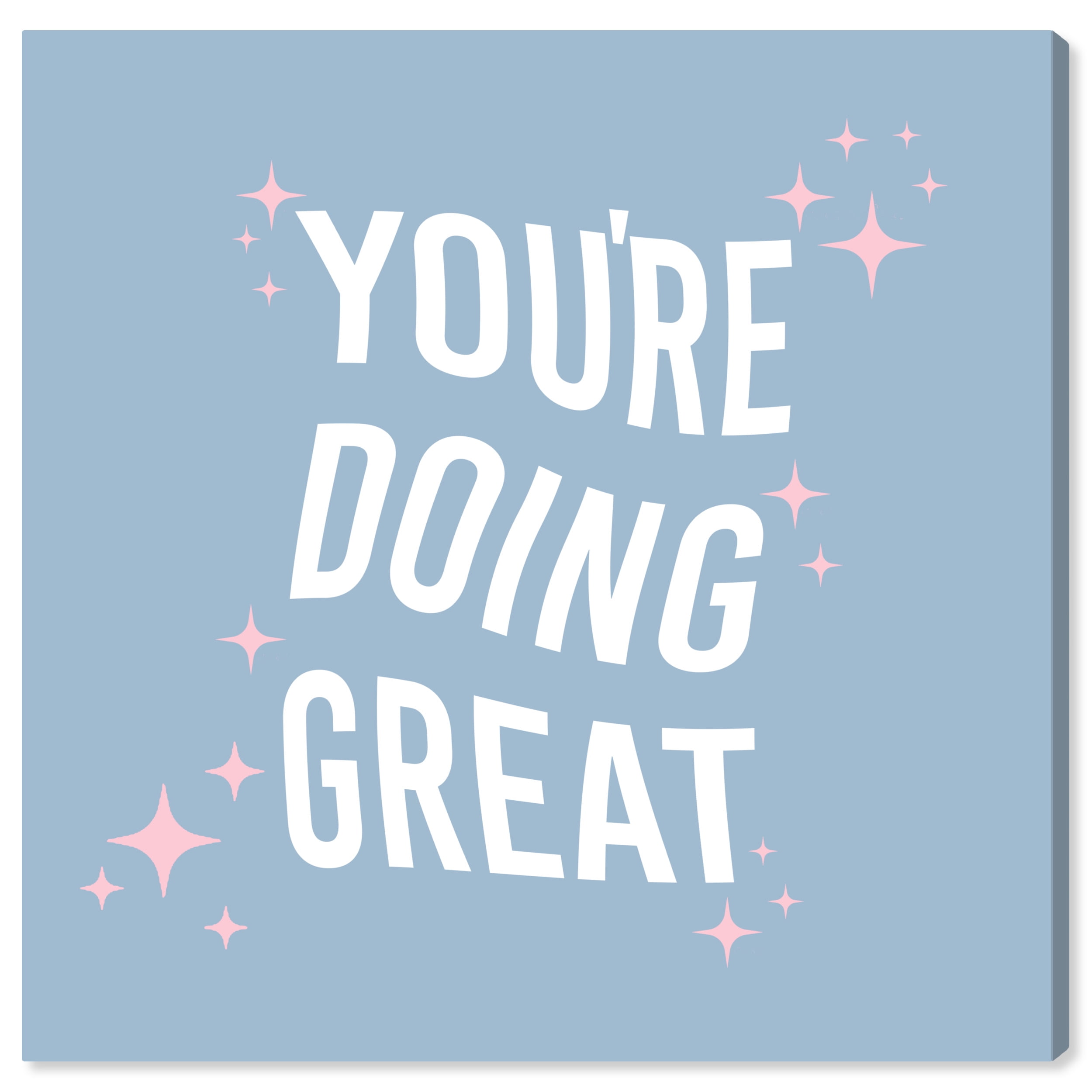 You're Doing Great Blue and Pastel Blue Canvas Quote Art - 12 x 12