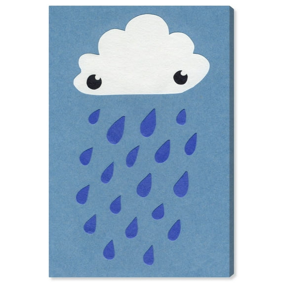 Wynwood Studio 'Rain' Nature and Landscape Wall Art Canvas Print - Blue, White, 24" x 36"