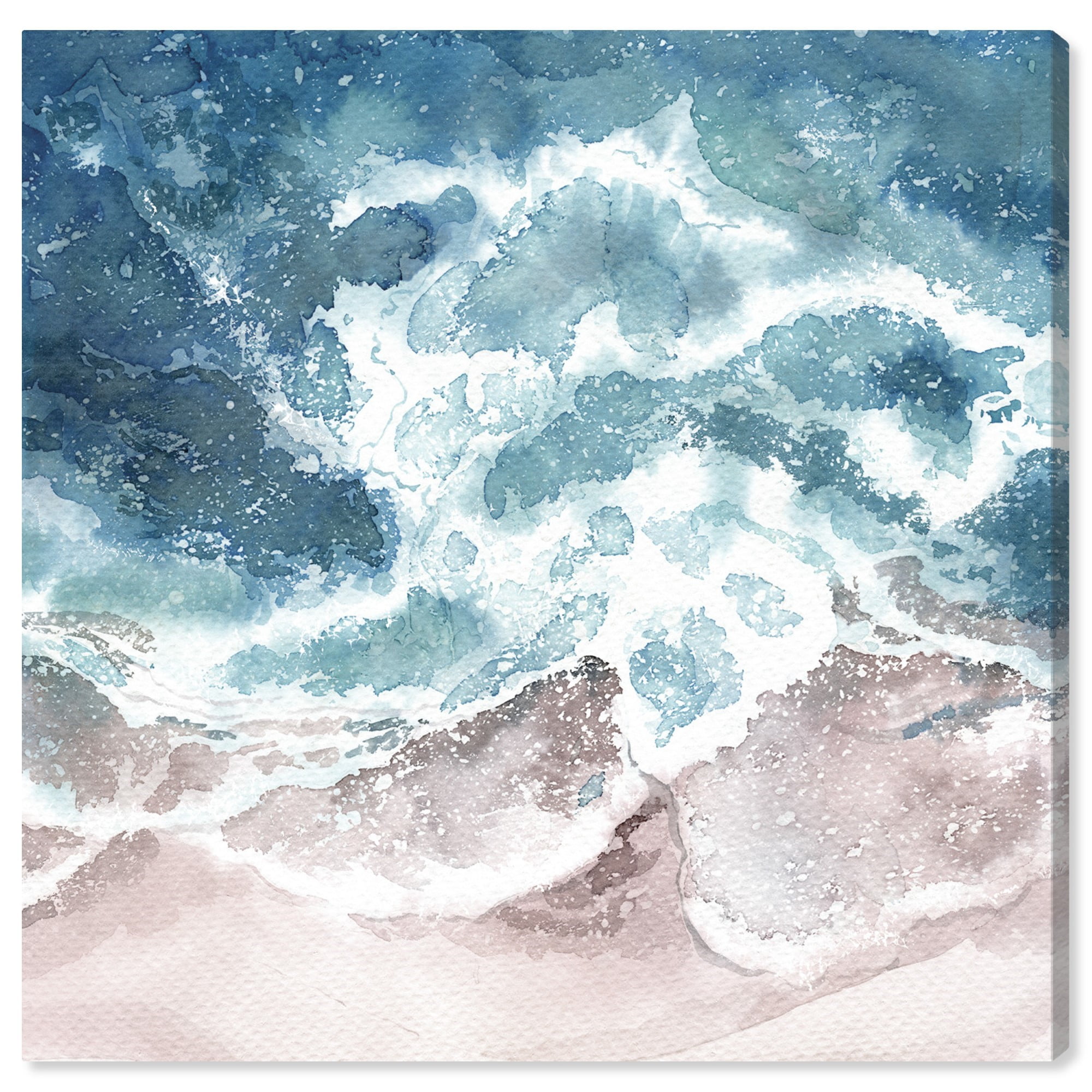 Wynwood Studio 'Seaside Waves' Nautical and Coastal Wall Art Canvas Print - Blue, Brown, 20" x 20"