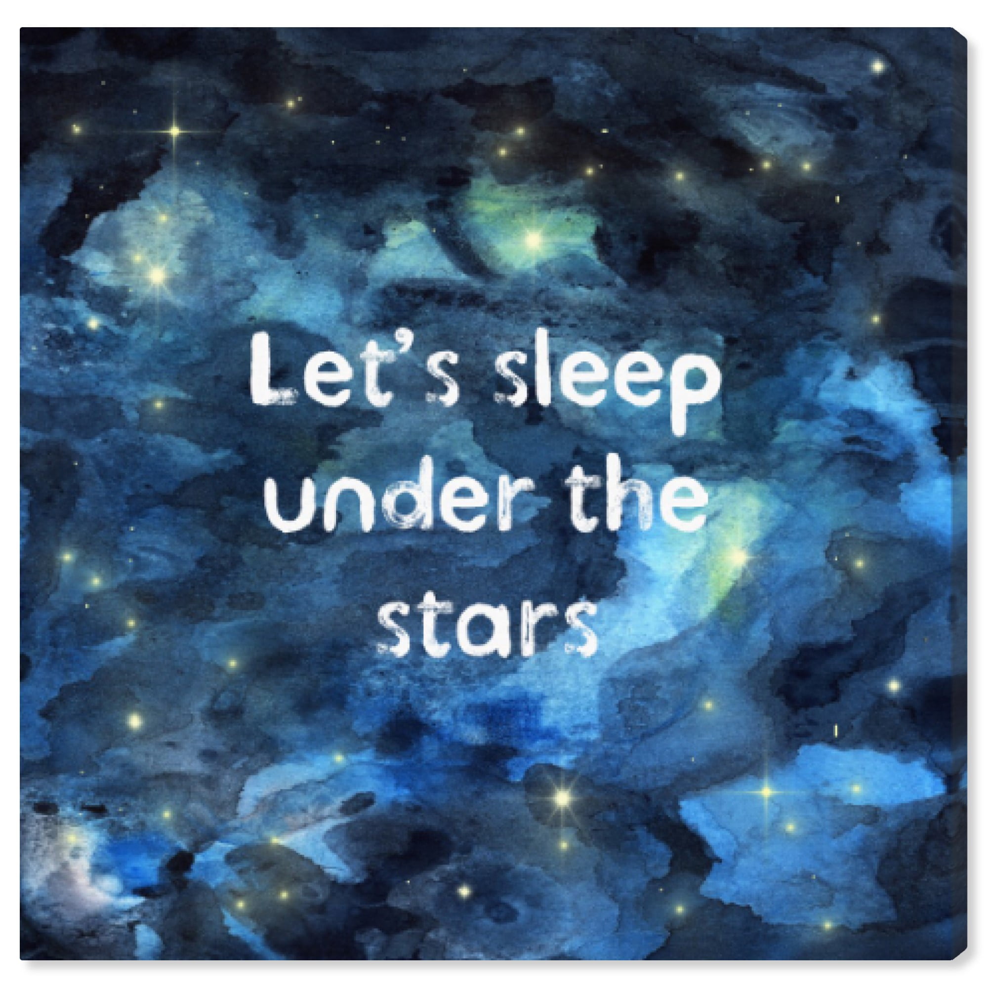 Wynwood Studio 'Sleep Under the Stars' Typography and Quotes Wall Art  Canvas Print - Blue, Blue, 30\, image size:2000x2000