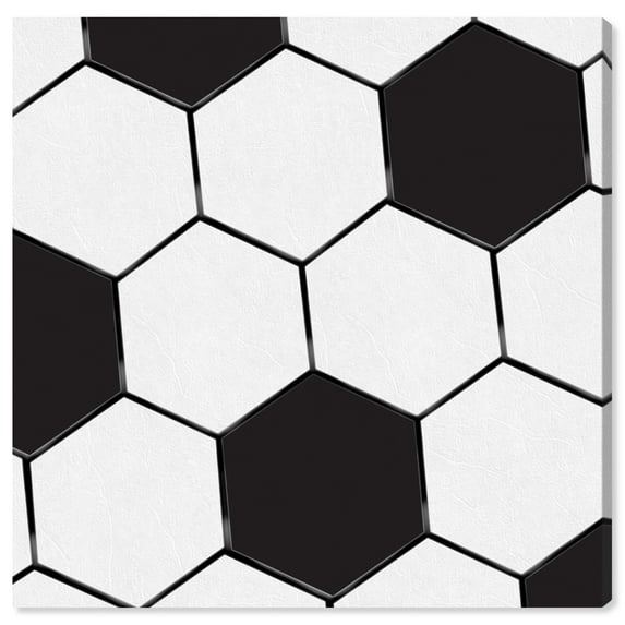 Wynwood Studio 'Soccer Ball' Sports and Teams Wall Art Canvas Print - Black, White, 12" x 12"
