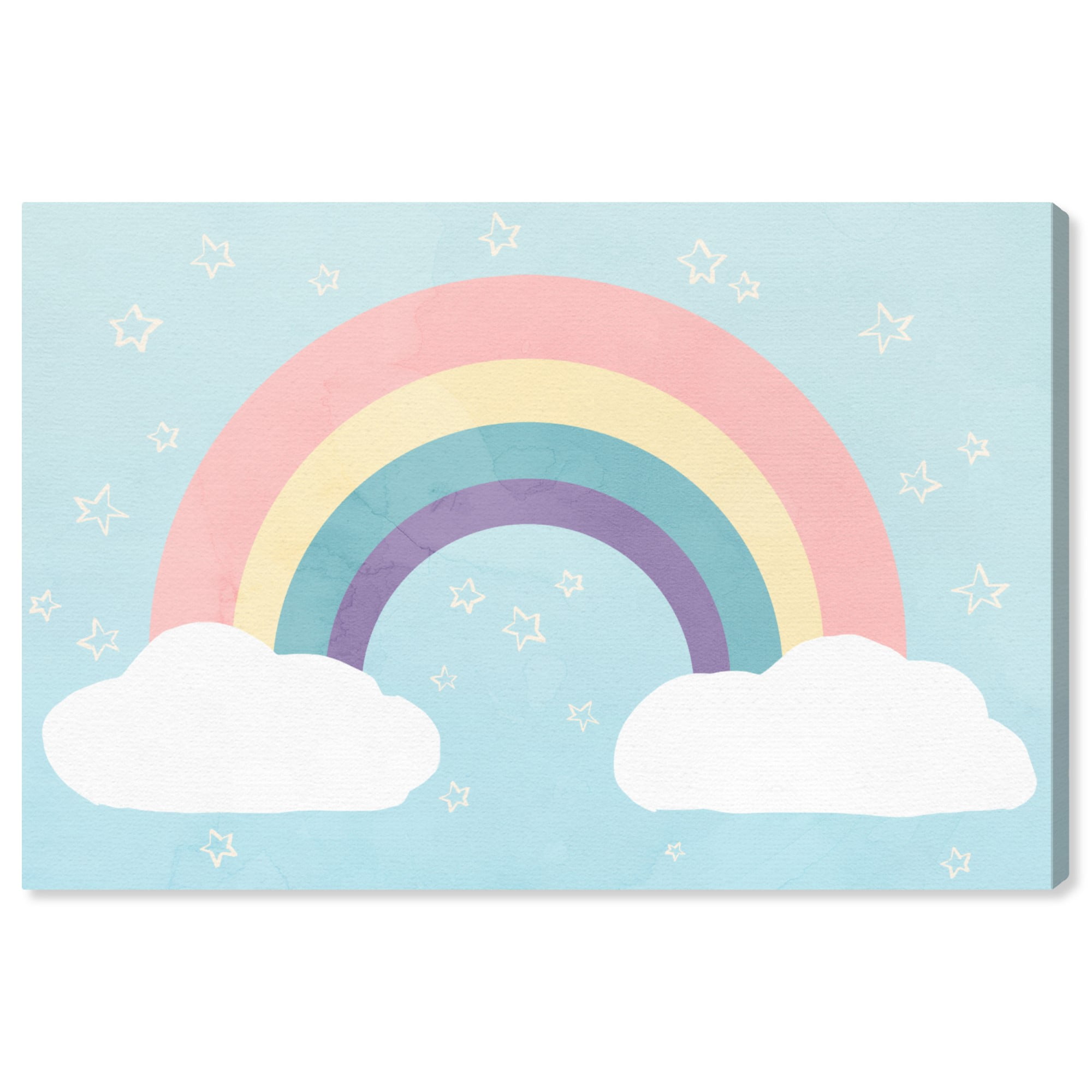 Wynwood Studio 'Soft Rainbow' Nature and Landscape Wall Art Canvas Print - Blue, Pink, 30" x 20"