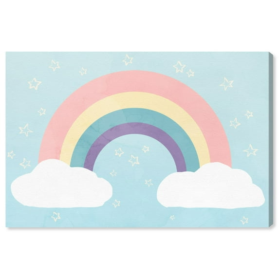 Wynwood Studio 'Soft Rainbow' Nature and Landscape Wall Art Canvas Print - Blue, Pink, 30" x 20"