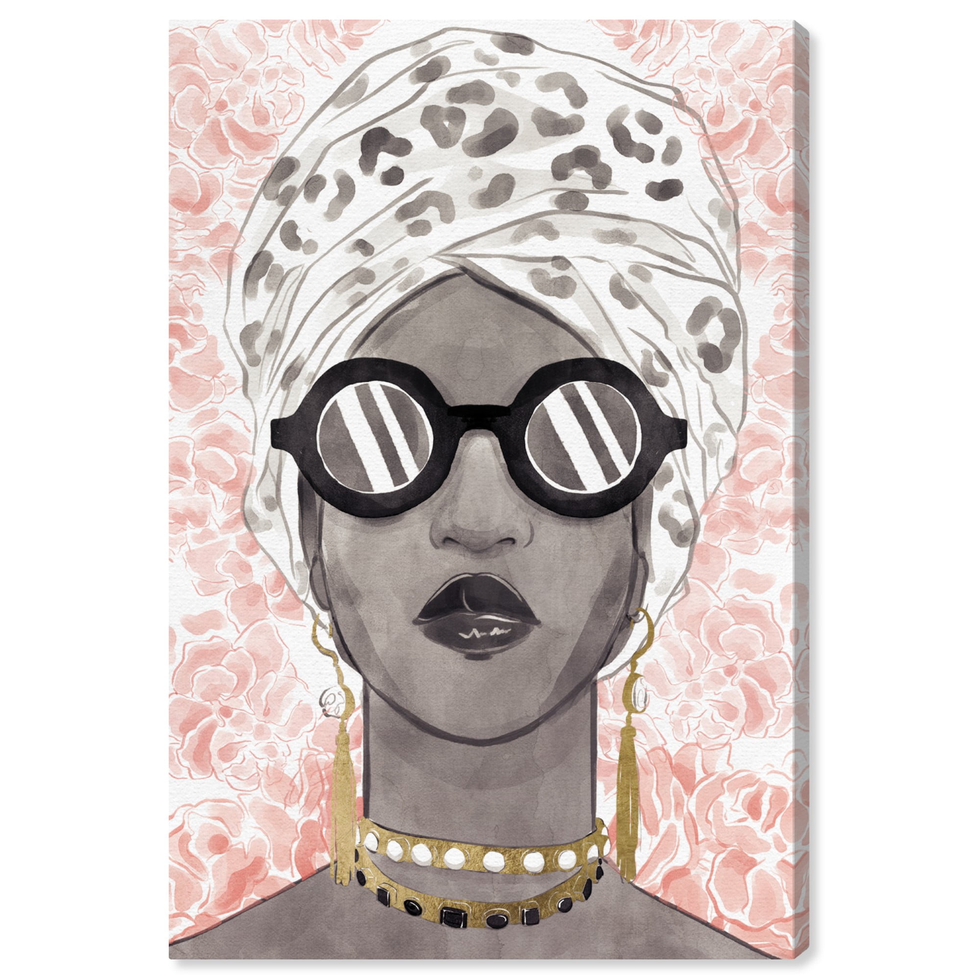 Wynwood Studio 'Spots and Shades' Fashion and Glam Wall Art Canvas Print - Black, Pink, 16" x 24"