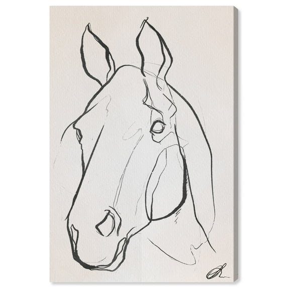 Wynwood Studio 'Stallion Sketch III' Animals Wall Art Canvas Print - Black, White, 20" x 30"