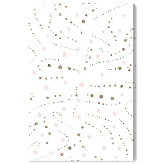 Wynwood Studio 'Stars and Glitter' Abstract Wall Art Canvas Print - White, Gold, 24" x 36"