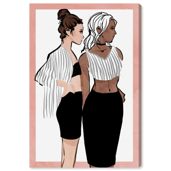 Wynwood Studio 'Striped Gals' Fashion and Glam Wall Art Canvas Print - Black, White, 24" x 36"