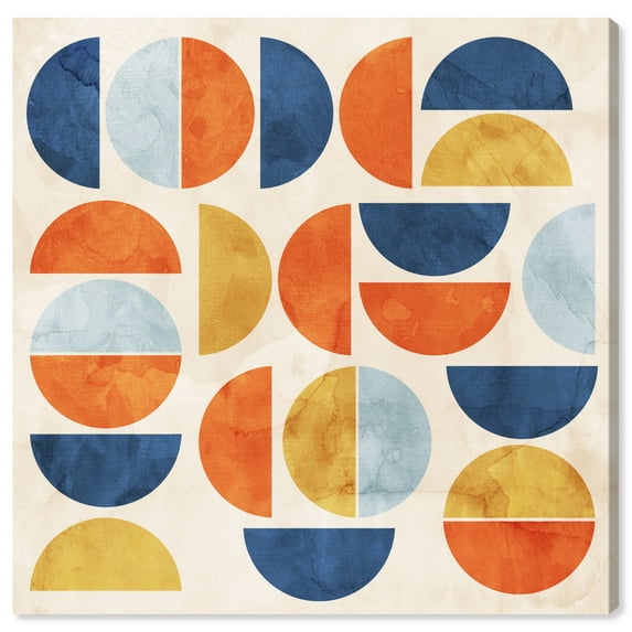 Wynwood Studio Suns Alligned Abstract Wall Art Canvas Print Blue 30x30