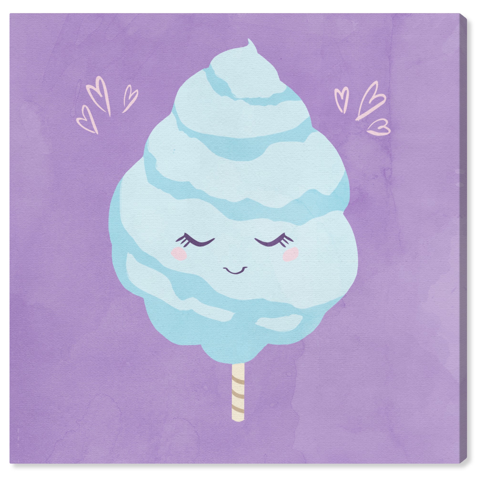 Wynwood Studio 'Sweet Cotton Candy' Food and Cuisine Wall Art Canvas Print - Purple, Blue, 30" x 30"