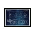 thumbnail image 1 of Wynwood Studio Symbols and Objects Framed Wall Art Prints 'Batmobile and Accessories 1990 Blue Chalkboard' Toys - Blue, White, 19" x 13", 1 of 4