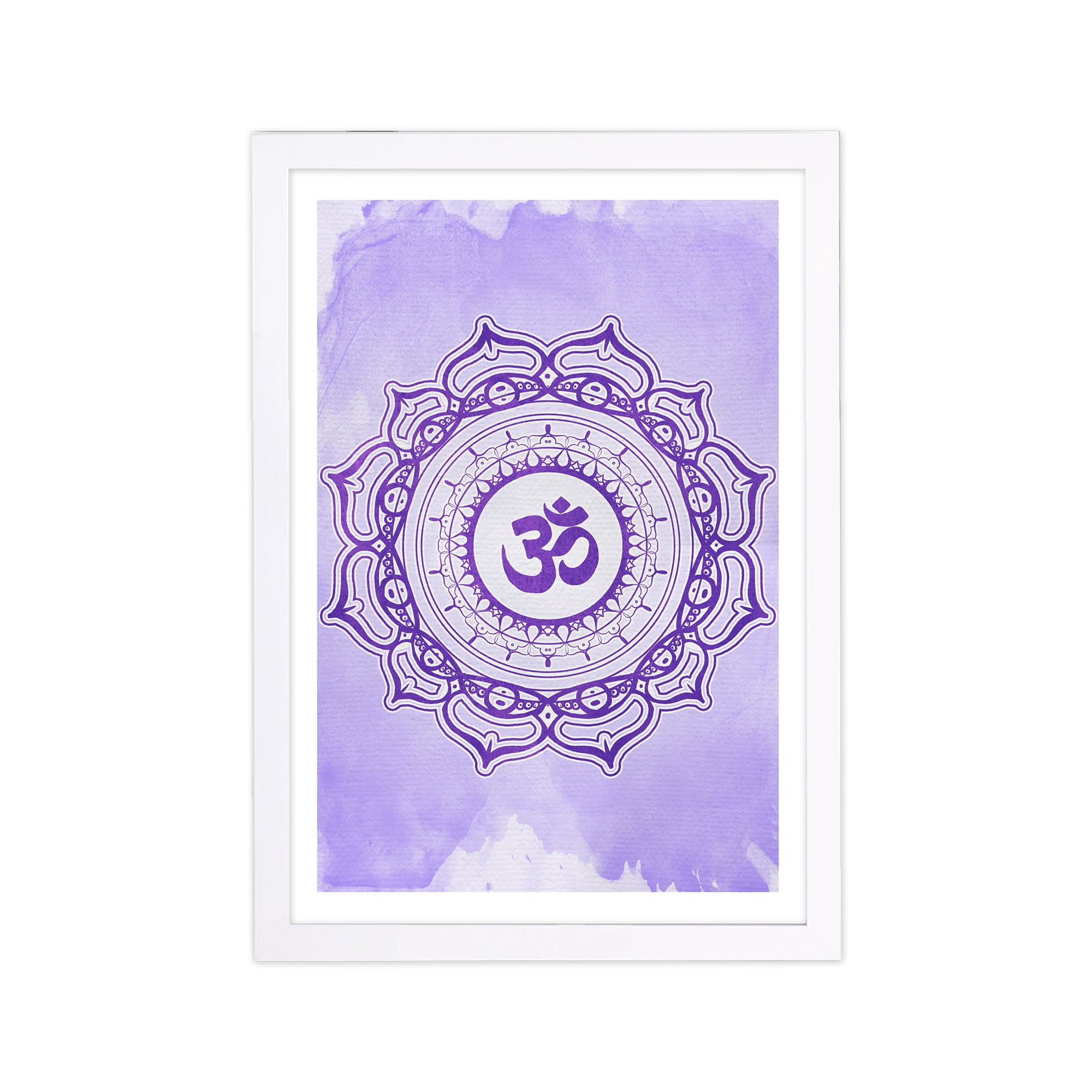 Wynwood Studio Symbols and Objects Framed Wall Art Prints 'Meditate On Lavander' Mystic Symbols Home Décor - Purple, Purple, 13" x 19"