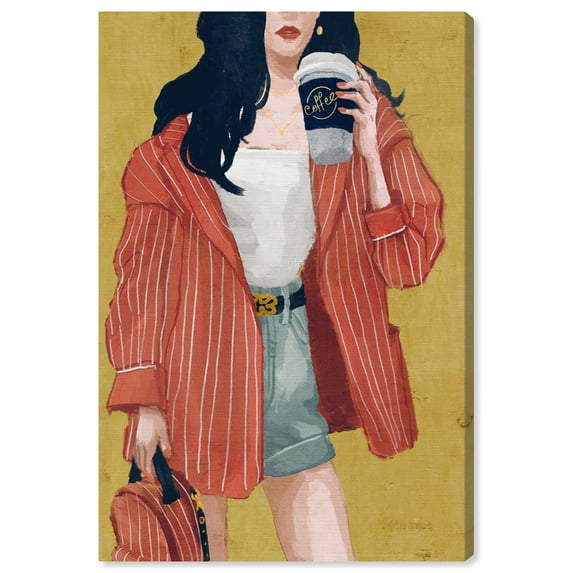 Wynwood Studio 'Terracotta Blazer' Fashion and Glam Wall Art Canvas Print - Yellow, Red, 24" x 36"