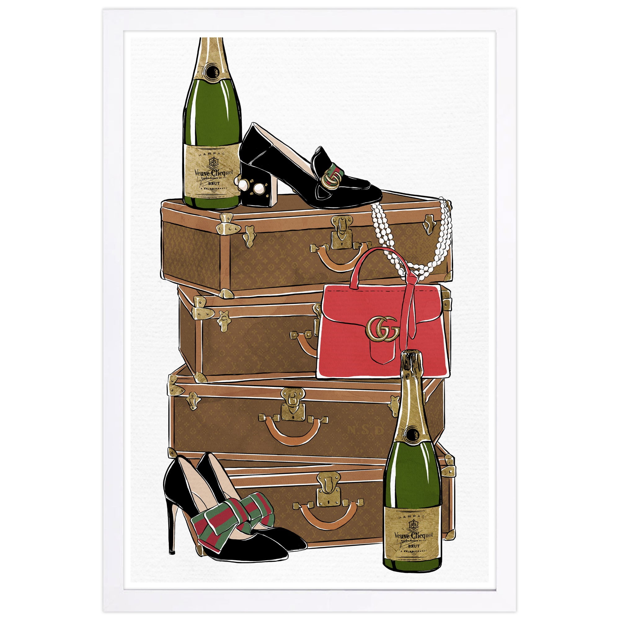 Wynwood Studio 'Traveling Party' Fashion and Glam Framed Wall Art Print