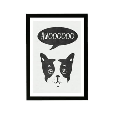 Wynwood Studio Typography and Quotes Framed Wall Art Prints 'Howling' Quotes and Sayings Home Decor - Black, White, 13" x 19"