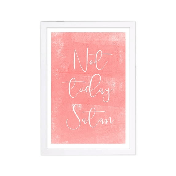 Wynwood Studio Typography and Quotes Framed Wall Art Prints 'Not Today Blush' Funny Quotes and Sayings Home Décor - Pink, White, 13" x 19"