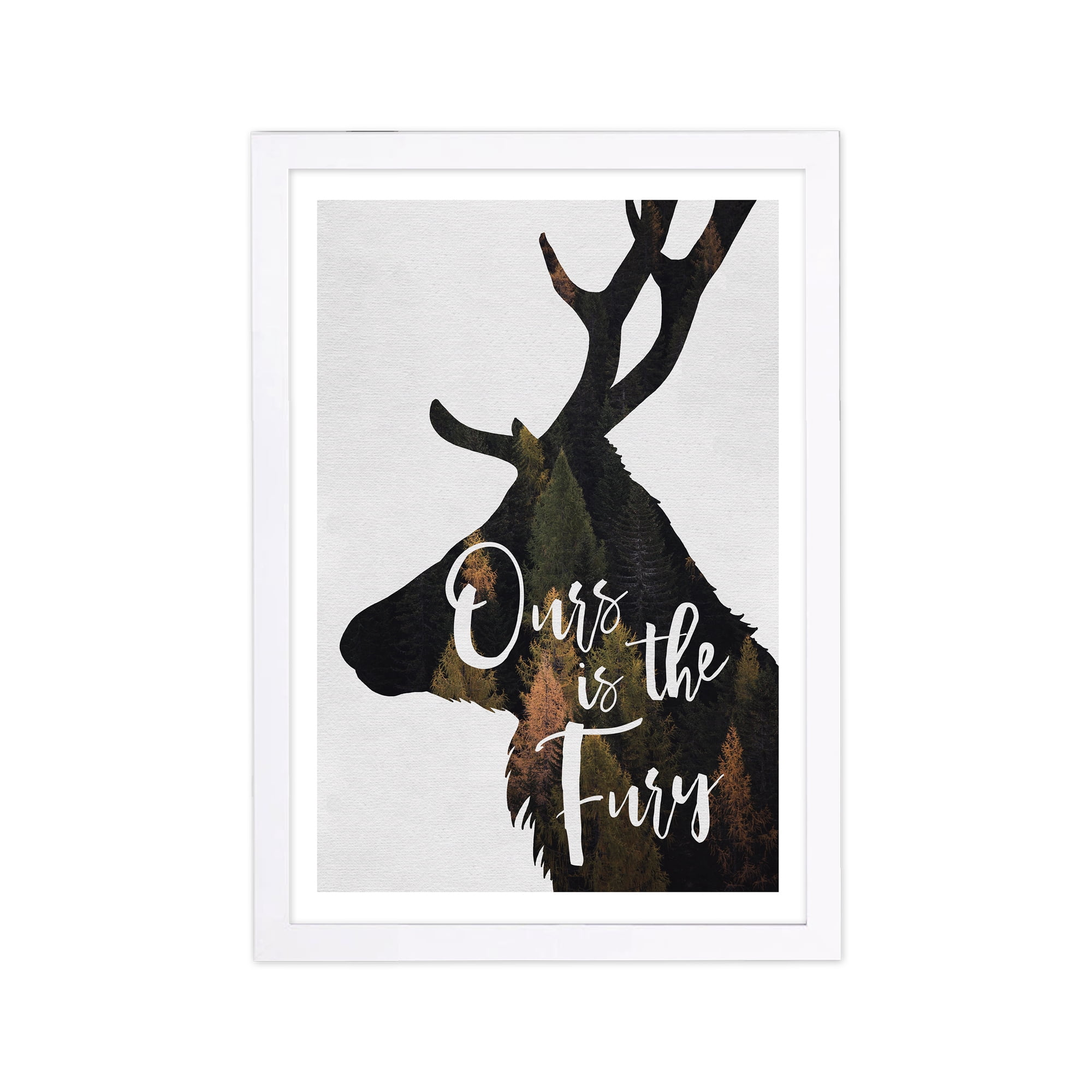Wynwood Studio Typography and Quotes Framed Wall Art Prints 'Ours is the Fury' Motivational Quotes and Sayings - Green, White, 13" x 19"