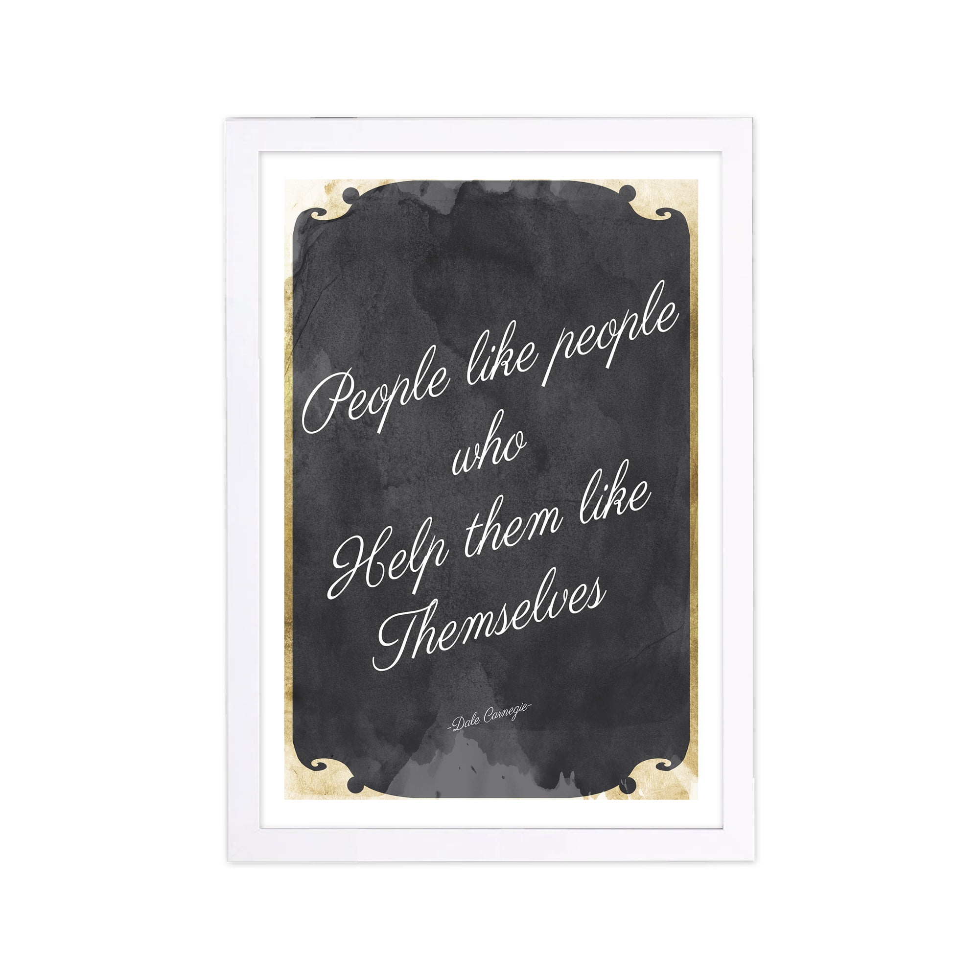 Wynwood Studio Typography and Quotes Framed Wall Art Prints 'People Like People' Quotes and Sayings Home Décor - Black, White, 13" x 19"