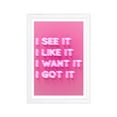 thumbnail image 1 of Wynwood Studio Typography and Quotes Framed Wall Art Prints 'See Like Want Got It' Motivational Quotes and Sayings - Pink, Pink, 13" x 19", 1 of 4