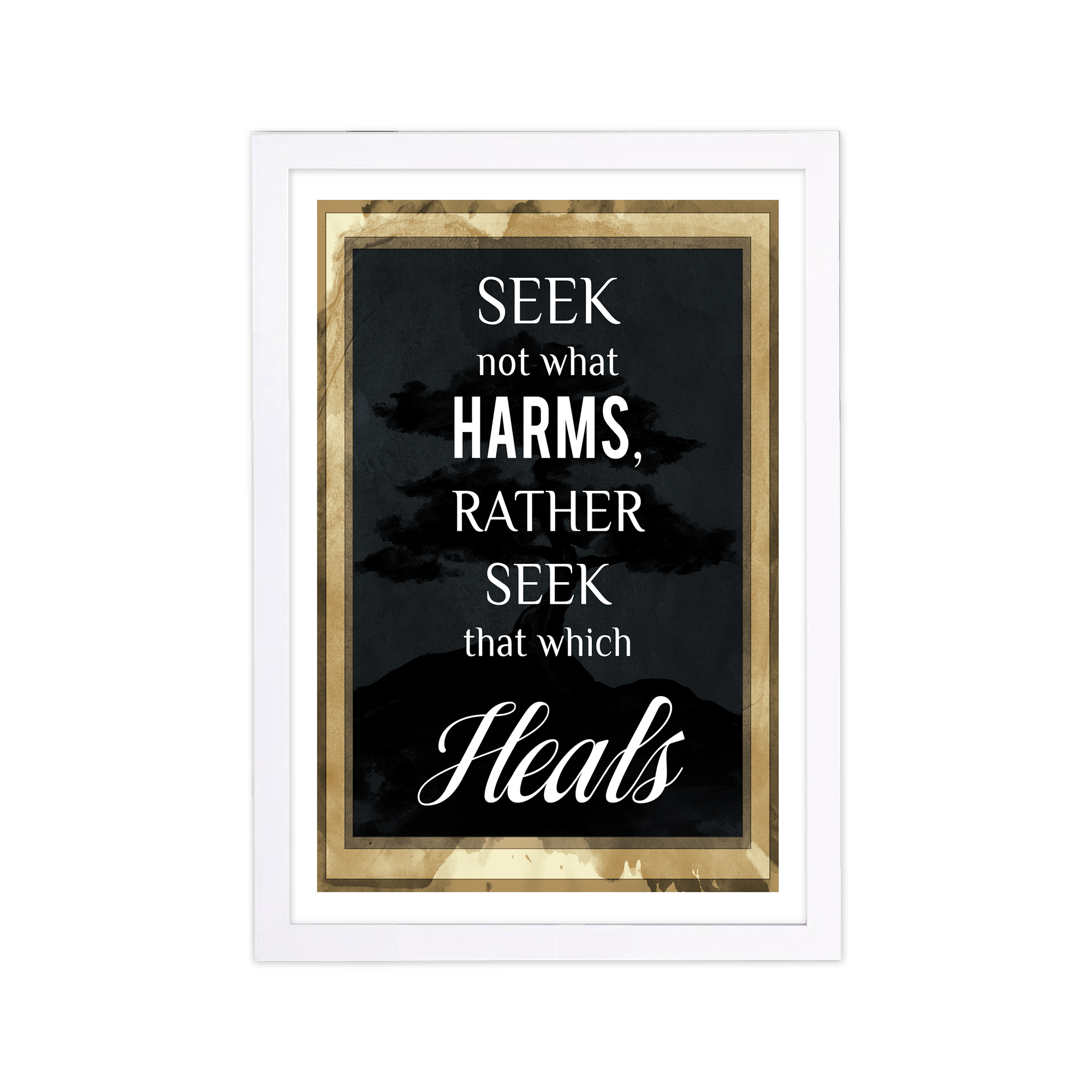 Wynwood Studio Typography and Quotes Framed Wall Art Prints 'Seek' Quotes and Sayings Home Decor - Black, White, 13" x 19"