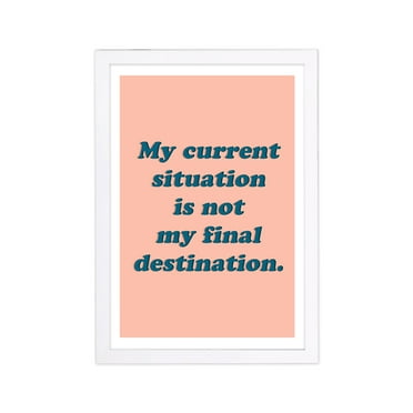 Wynwood Studio Typography and Quotes Framed Wall Art Prints 'Situation' Inspirational Quotes and Sayings - Orange, Blue, 13" x 19"