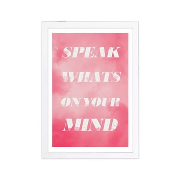 Wynwood Studio Typography and Quotes Framed Wall Art Prints 'Speak' Empowered Women Quotes and Sayings Home Décor - Pink, White, 13" x 19"