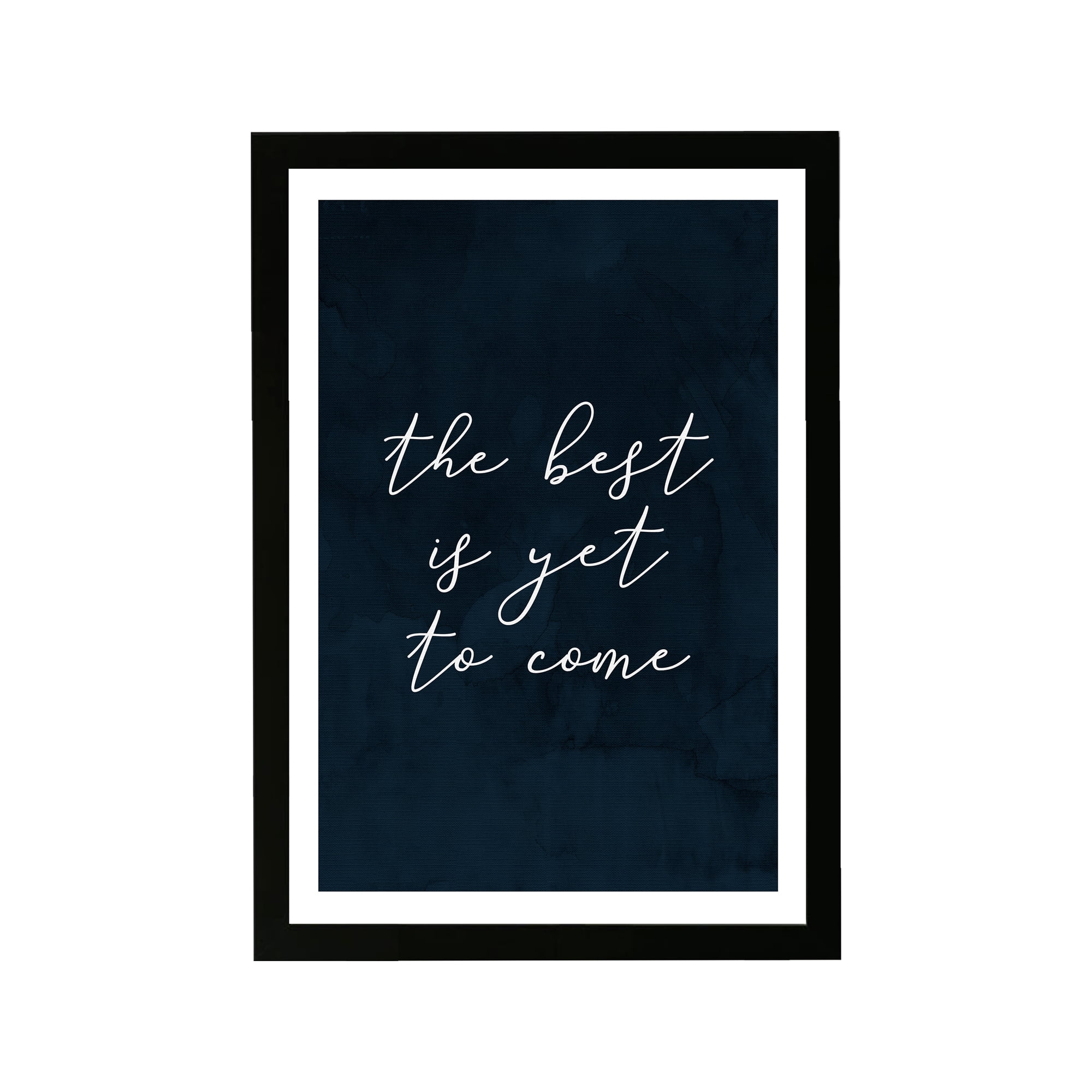 Inspirational Navy Blue and White Framed Wall Art Print, 13" x 19"