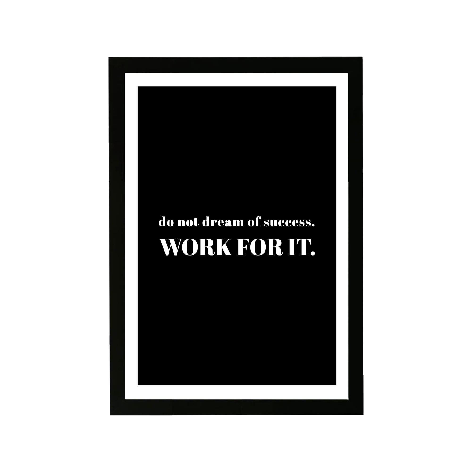 Wynwood Studio Typography and Quotes Framed Wall Art Prints 'Work For It' Motivational Quotes and Sayings - Black, White, 13" x 19"