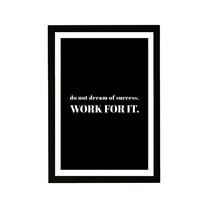 Wynwood Studio Typography and Quotes Framed Wall Art Prints 'Work For It' Motivational Quotes and Sayings - Black, White, 13" x 19"