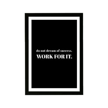 Wynwood Studio Typography and Quotes Framed Wall Art Prints 'Work For It' Motivational Quotes and Sayings - Black, White, 13" x 19"