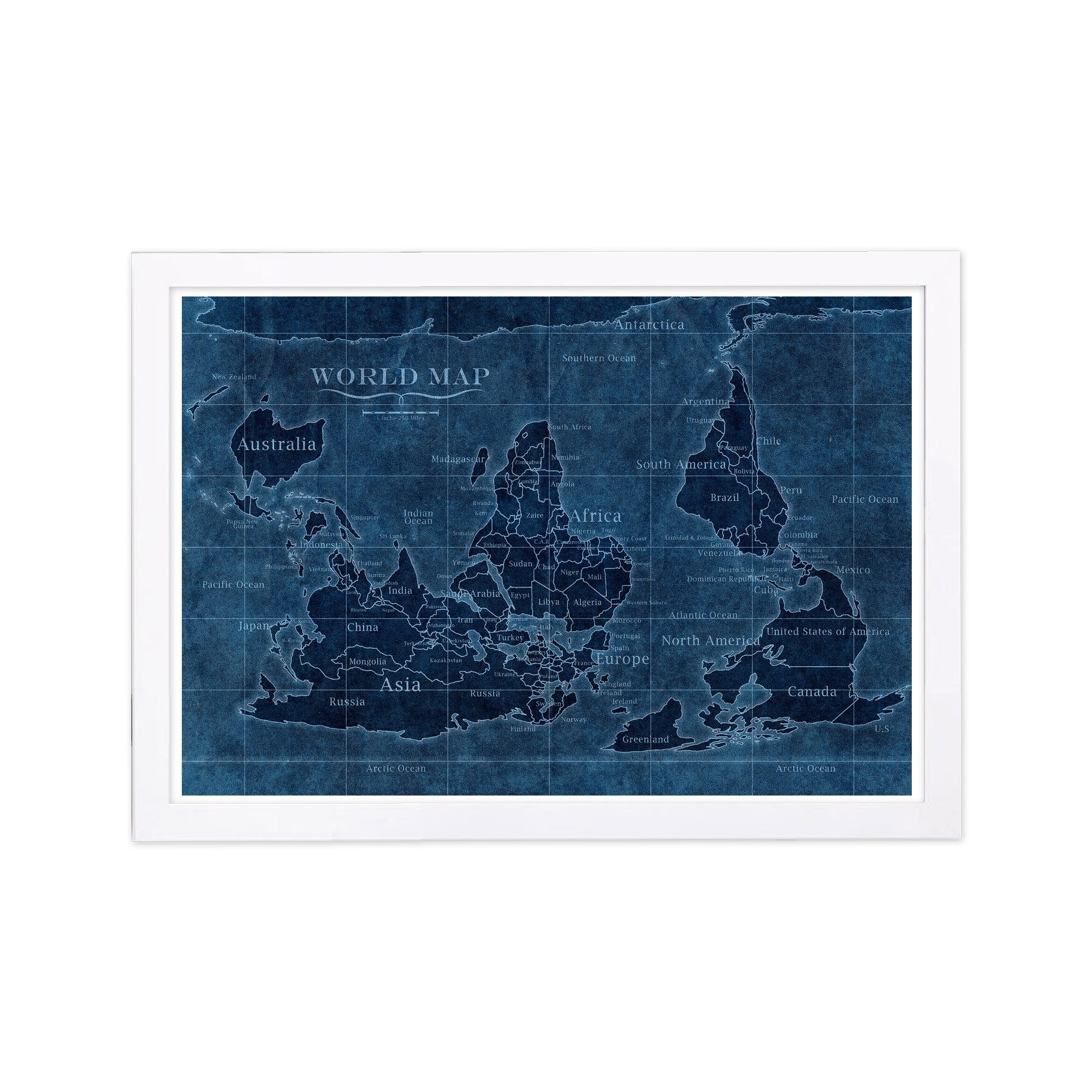 Wynwood Studio Upside Down Nautical Coastal Map Of The World Blue Wynwood Studio Upside Down Map Of The World Maps And Flags Framed Wall Art Print Blue 027f3ade 5485 4120 Aa02 