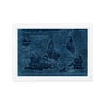 thumbnail image 1 of Wynwood Studio 'Upside-Down Map of the World' Maps and Flags Framed Wall Art Print - Blue, 1 of 4