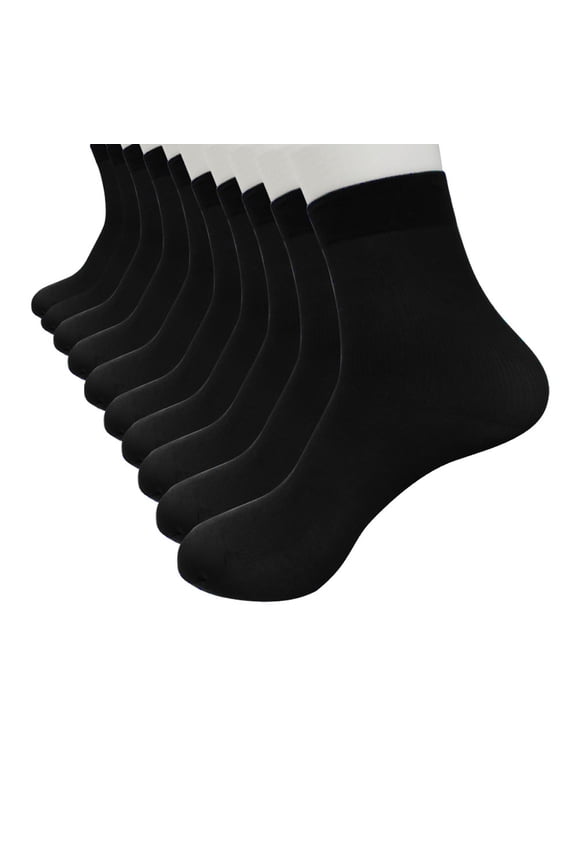 10 Pack Crew Socks for Men Women Bamboo Viscose Breathable Calf Socks Athletic Cushion Non-Binding Loose Short Socks with Seamless Toe B-Black*