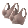 thumbnail image 1 of Wyobmus 2 Pack Sports Bras for Women Removable Pad Sports Bras Thin Breathable Mesh Workout Yoga Bras Cameo Brown, 1 of 3